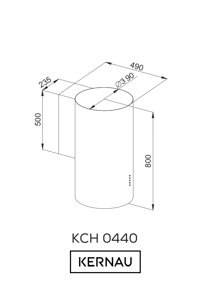 Biały okap przyścienny  KCH 0440 W